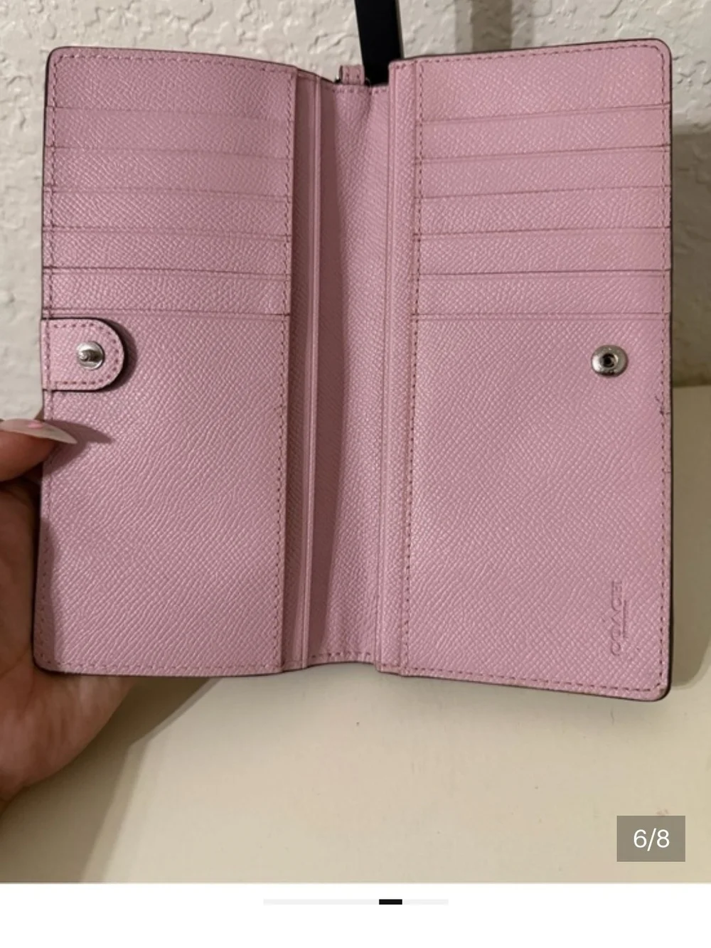 Coach Pink Leather Wristlet Wallet (FREE BEAUTY GIFT INCLUDED)